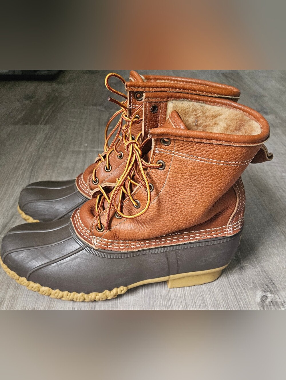 L.L.Bean 8" Shearling Lined Insulated Bean Boot Size 11W, Great Condition